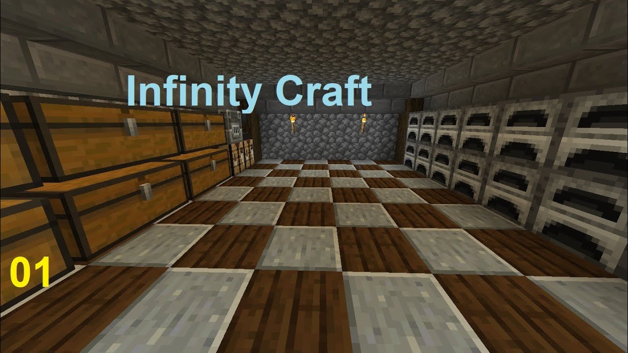 Infinity Craft Episode 1 - a Nice Starter Base - YouTube