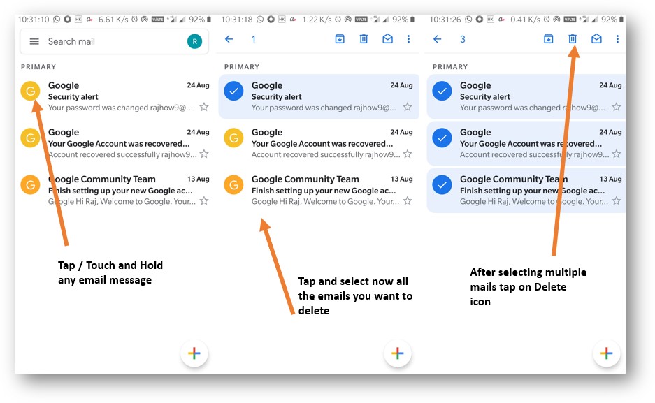 how to mass delete emails in gmail How to delete gmail emails in bulk on android