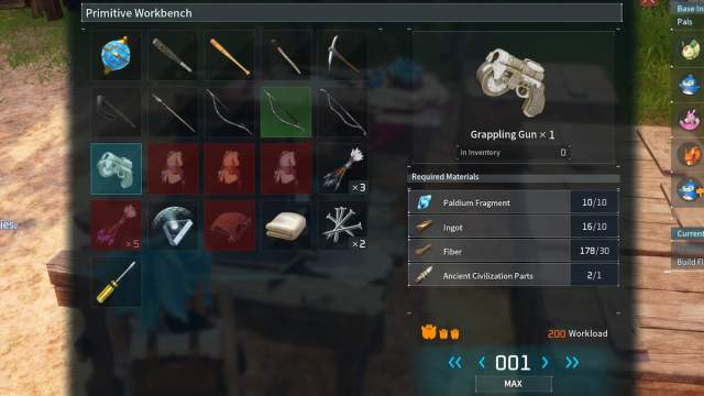 how to craft mega grappling gun palworld Palworld: how to get the grappling gun