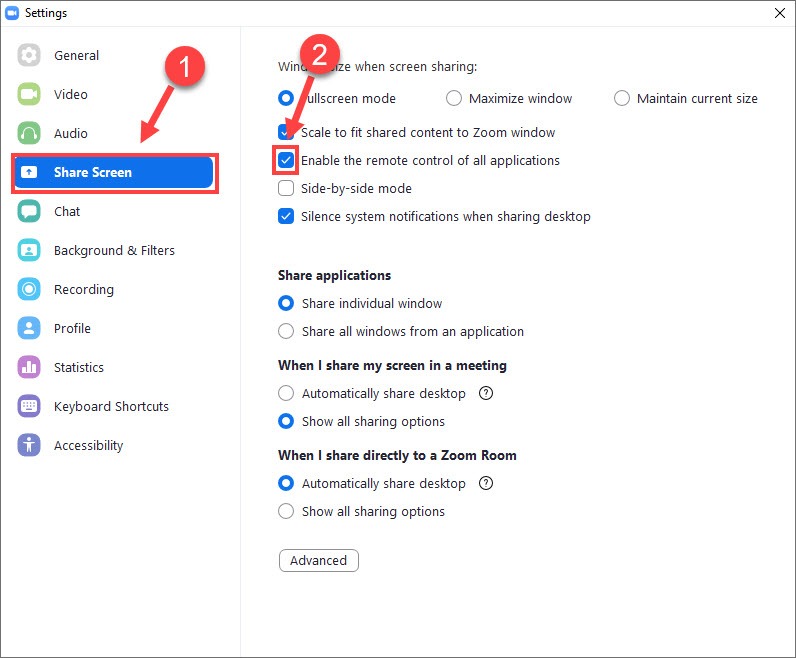 zoom how to share screen Zoom sound optimize computer sharing screen audio