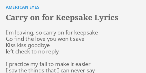 how am i supposed to carry on lyrics Carry lyrics