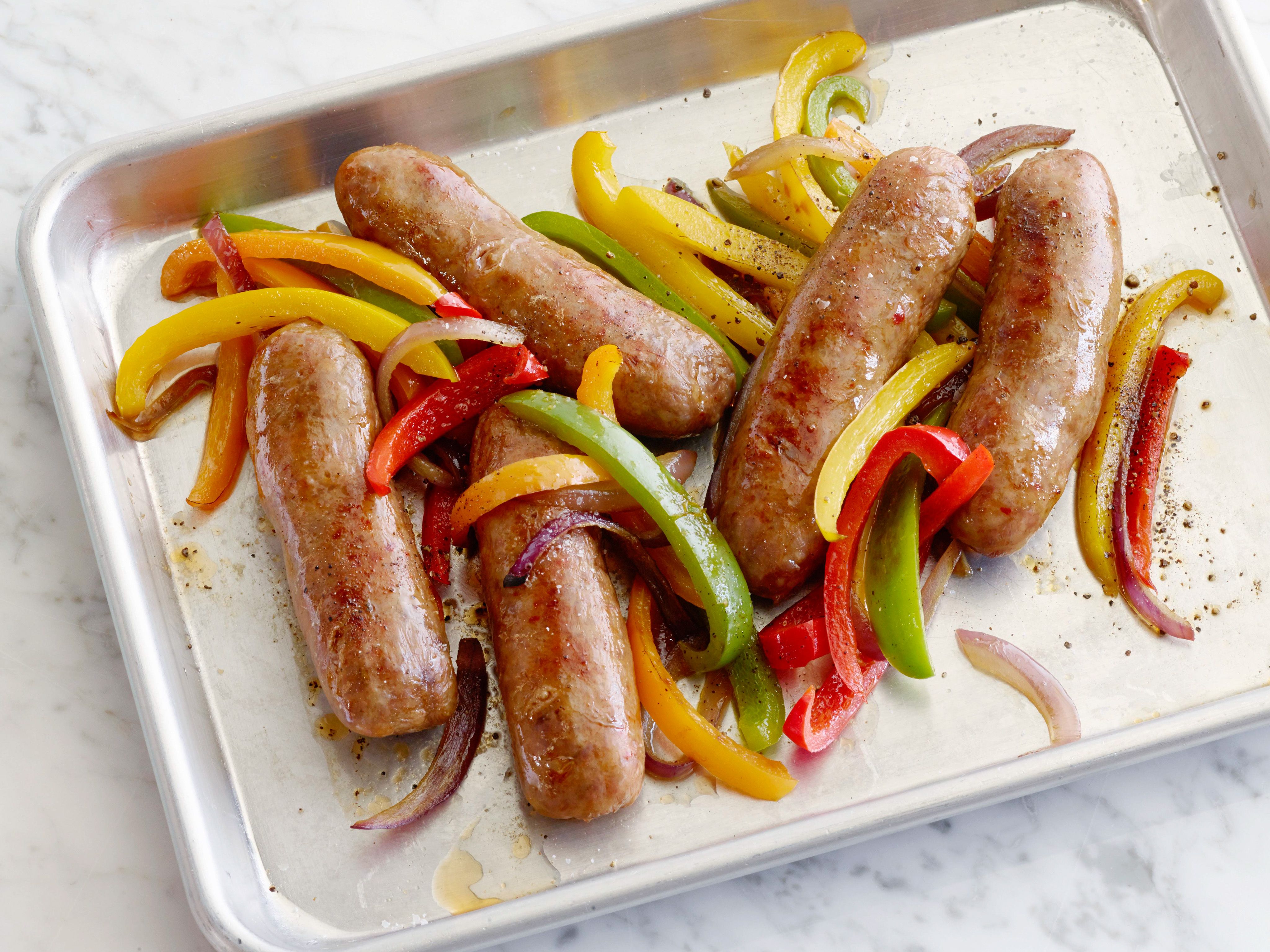 Sausage and Peppers : Food Network | Oven recipes dinner, Toaster oven