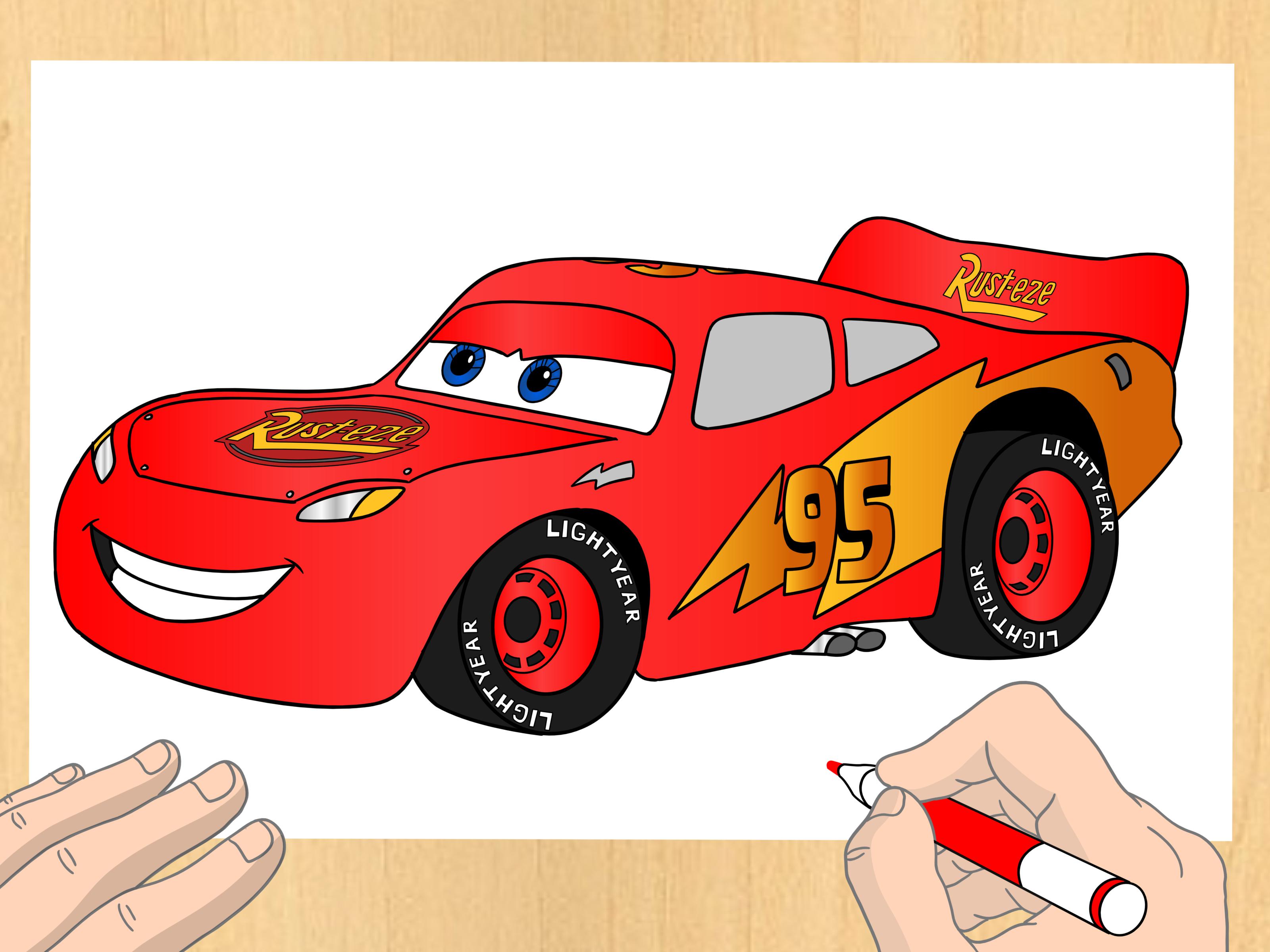 How to Draw Lightning McQueen: 7 Steps (with Pictures) - wikiHow