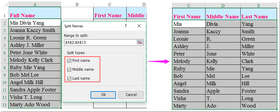 how to split surname and firstname in excel How to separate first and last name in excel