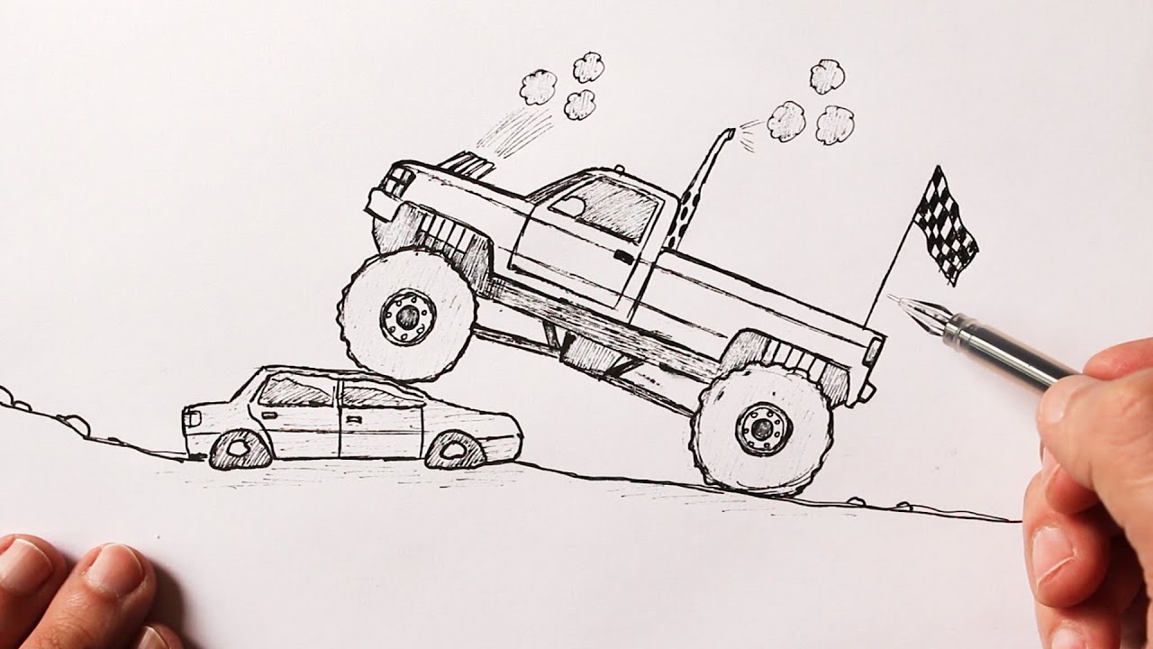 how to draw a monster truck Learn how to draw a volkswagen monster truck (trucks) step by step