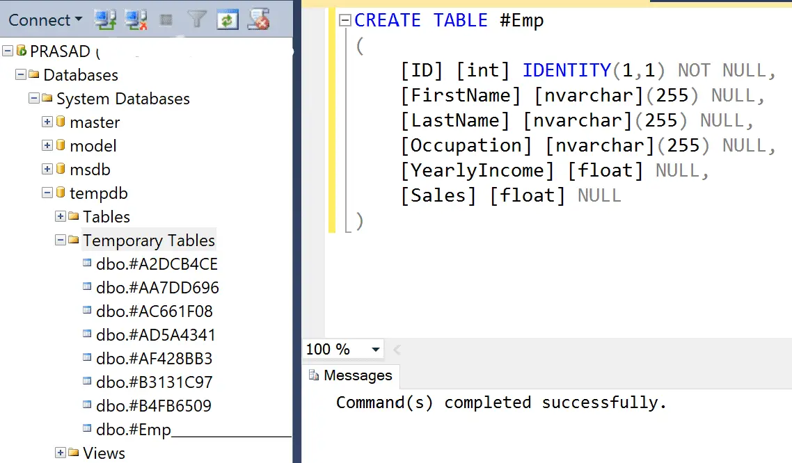 sql how to create temp table All about sqlserver: temp tables in azure sql database and azure sql