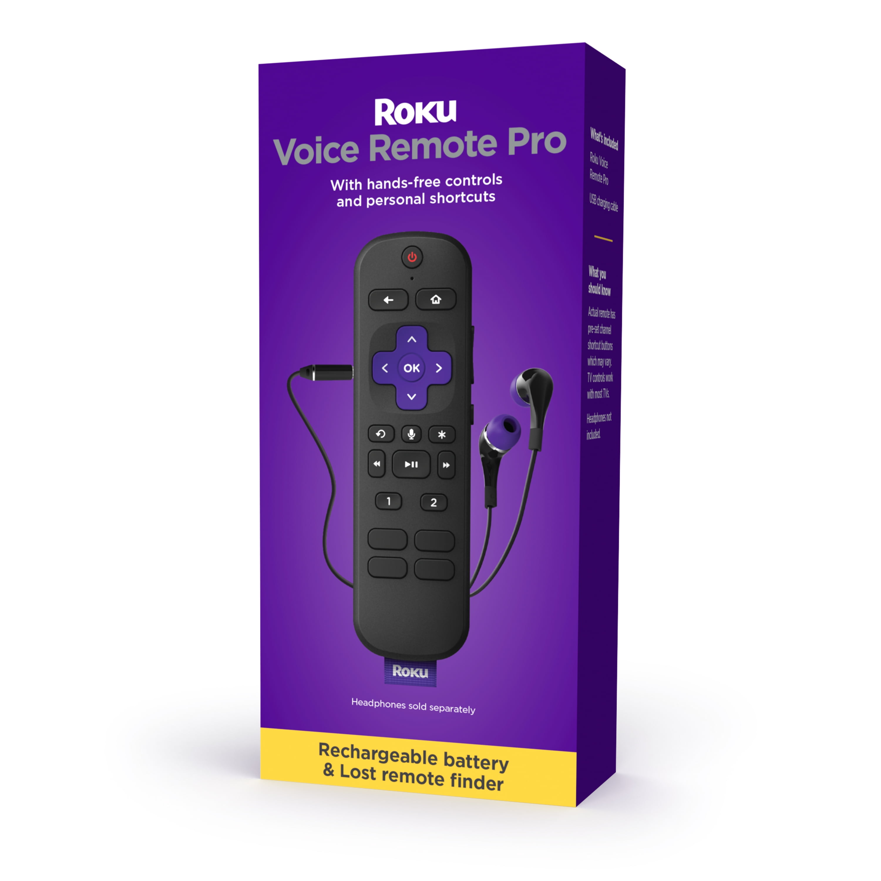 Roku Voice Remote Pro | Rechargeable voice remote with TV controls