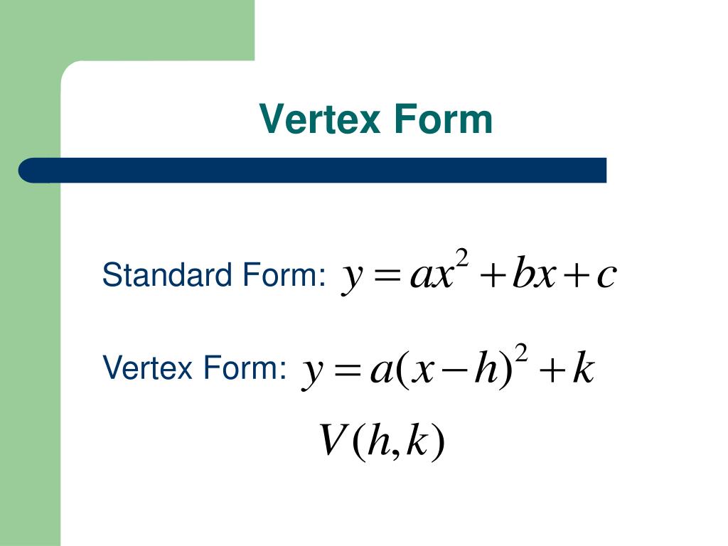 how to convert vertex form to standard form Vertex alg