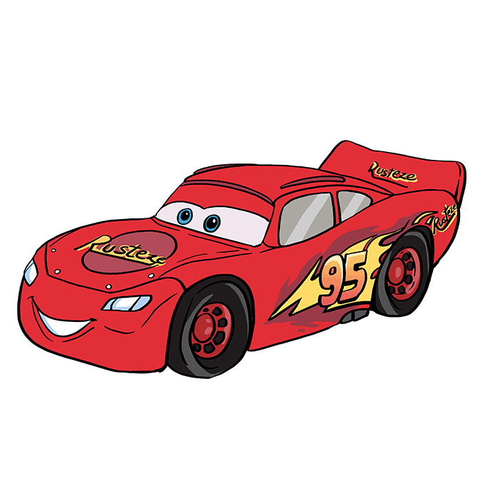 lightning mcqueen how to draw How to draw lightning mcqueen sketchok easy drawing guides