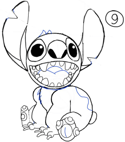 how to draw stitch step by step How to draw stitch (step by step pictures)