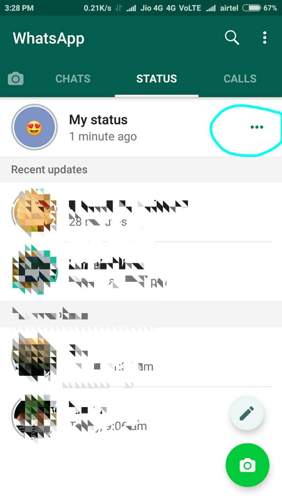 how to delete the whatsapp status Techowns dots