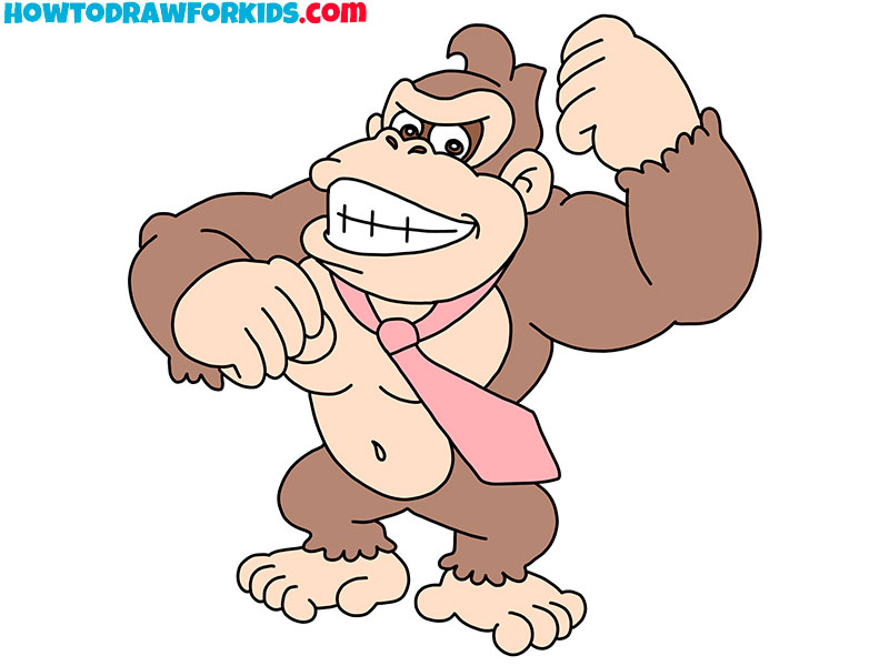 how to draw donkey kong Kong donkey drawing draw tutorial getdrawings