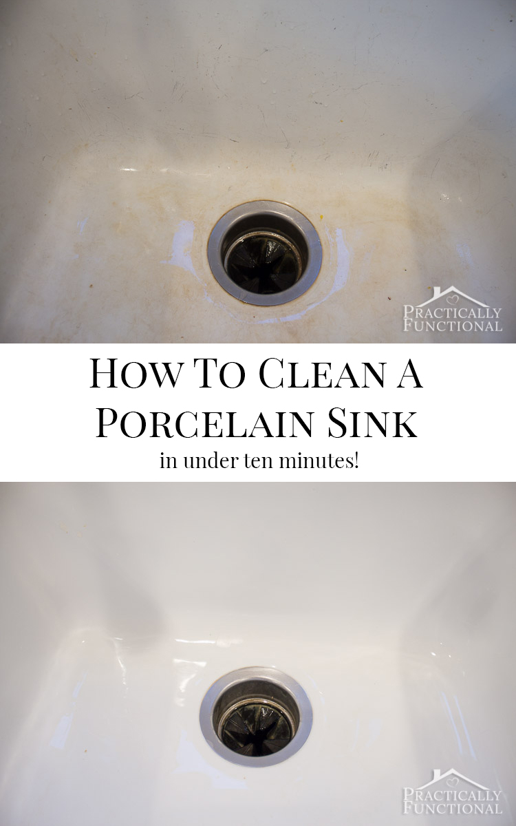 how to clean porcelain sink Porcelain sink clean cleaning need soda baking ll lemonslavenderandlaundry sponge hydrogen peroxide stains