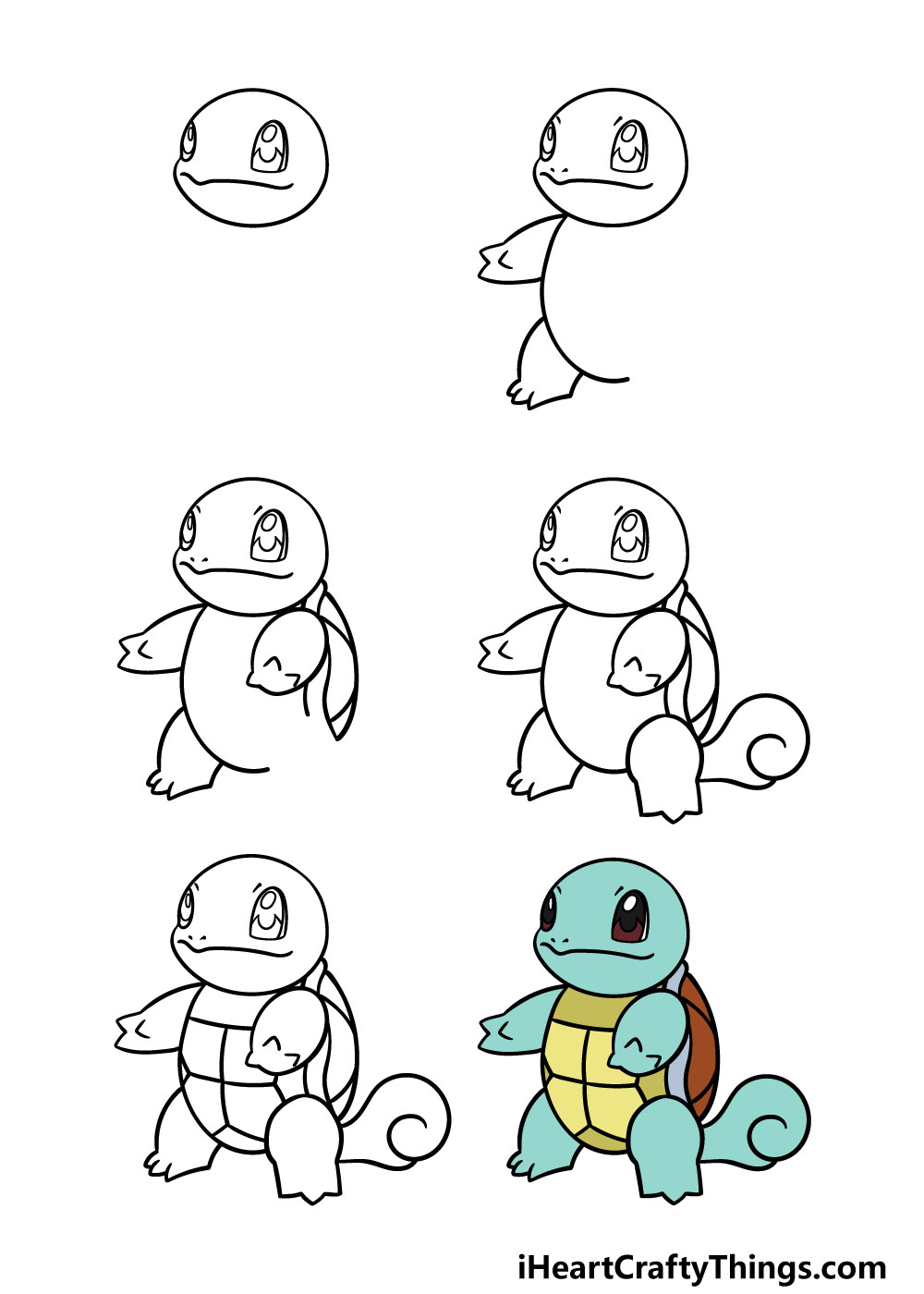 how to draw squirtle How to draw cute baby chibi squirtle from pokemon easy