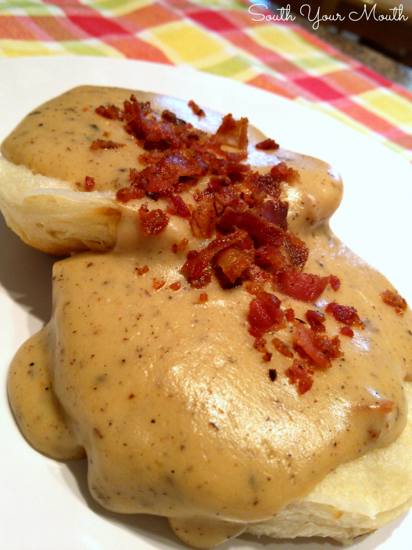 how to make gravy with bacon grease Bacon gravy recipe drippings toast biscuits served rich country made over