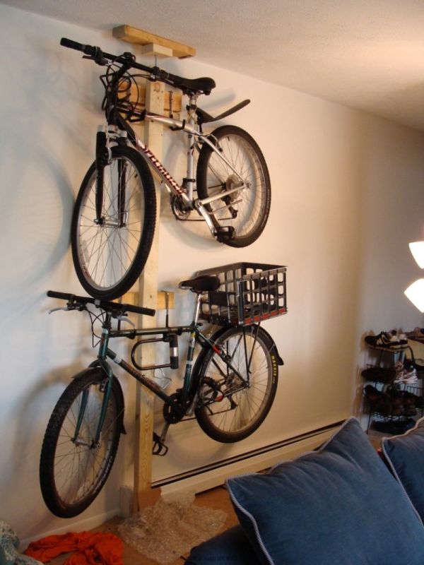 how to hang bikes in garage 20 diy bikes racks to keep your ride steady and safe